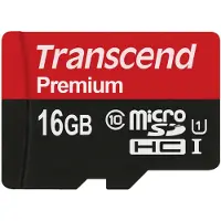 Transcend Premium microSDHC-kaart Retail 16 GB Class 10, UHS-I