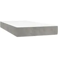 vidaXL Pocketveringmatras medium 90x190x20 cm fluweel lichtgrijs