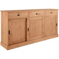 Home affaire Dressoir Schröder Commode, 3 schuifdeuren, 3 lades, van massief dennenhout
