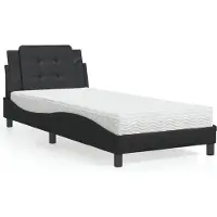 vidaXL Bedframe zonder matras "Zadar" kunstleer zwart 100x200 cm
