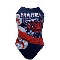 Turbo Maori Flag Swimsuit Rood,Blauw M Vrouw