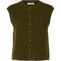 Selected Gebreide bodywarmer 'SLFLulu' olijfgroen