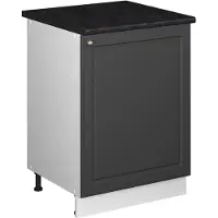 Vicco Wastafelkast Fame-Line, Anthrazit-Gold Landhaus/Wit, 60 cm