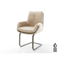 DELIFE Sledestoel Clea-Flex sledemodel vlak afwerking met titanium microvelours beige vintage