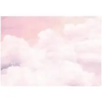 WALLARENA - Fotobehang - 300x210 cm - fototapete voor meisjes met roze wolken en een blauwe lucht