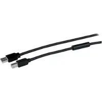 StarTech.com Actieve USB-kabel A naar B - USB A-B printerkabel - M/M - 1x USB A Mannelijk, 1x USB B Mannelijk - 15 m - Zwart