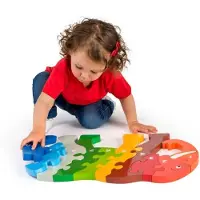 Adlibris houten olifant puzzel XL 1-10 kleurrijk educatief speelgoed