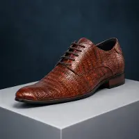 Lureaux Brown Reptile - - Nette Kleurrijke Schoenen Met - Of Zonder - Print - Heren