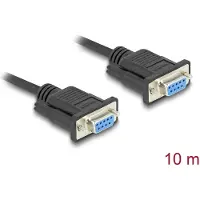 DeLOCK Serial Cable RS-232 D-Sub9 female to female with narrow plug housing 10 m