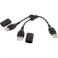 ItalyRacing USB-stekker van de -adapterkabel naar 2x USB-koppeling (nr.110)