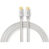 Nedis USB-kabel | USB 2.0 | USB-C stekker | 10W 480 Mbps | Verguld | 2,00 m | Rond | Gevlochten / Nylon | Aluminium | Verpakking met venster
