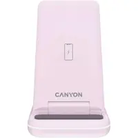 Canyon WS-304 Serie - Draadloze Oplader - 15W - 3-in-1 - Iced Pink