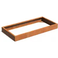 HetTuinstel.nl Cortenstaal plantenbak 200x100x20cm - Zonder bodem