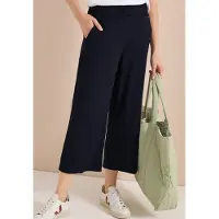 Cecil Dames 3/4 High Waist broek met wijde pijpen in Loose Fit - Blauw - XS