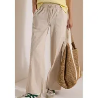 Cecil Dames High Waist broek met wijde pijpen in Loose Fit - Beige - M