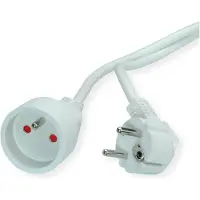 Value Stroom verlengkabel met aarde, 230VAC, UTE versie, wit, 5 m
