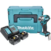 Makita DTD 173 SFJ accu slagmoersleutel 18 V 180 Nm 1/4" borstelloos + 2x oplaadbare accu 3.0 Ah + lader + Makpac