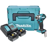 Makita DTD 173 SGJ accu slagmoersleutel 18 V 180 Nm 1/4" borstelloos + 2x oplaadbare accu 6.0 Ah + lader + Makpac