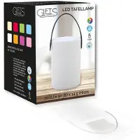 Cilgro | Oplaadbare led taffellamp - veranderbaar in 7 kleuren - leren handvat - sfeervol & dynamisch - 14.5CM