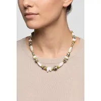 Purelei Ketting 'Coast' goud / olijfgroen / wit