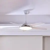 LUCANDE Divian LED plafondventilator, wit, DC, stil, CCT - , Divian, Wit, Woonkamer, Metaal, Modern