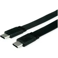 Value USB4 Gen 3 Kabel, Emark, C-C, M/M, 40Gbit/s, 100W, extra plat, zwart, 0,5 m