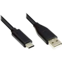 GOOD CONNECTIONS USB-C naar USB-A kabel - USB2.0 - tot 2A / zwart - 1,8 meter
