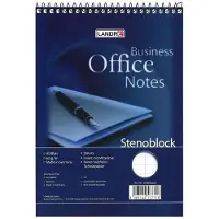 Landré Office Schrijfblok A5 Gelinieerd Spiraal gebonden Karton Blauw Niet geperforeerd 80 Pagina's Pak 10