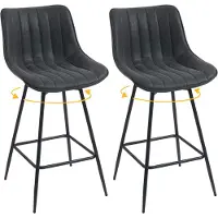 HOMCOM Barstool-PU-54,5L x 47B x 97,5H cm-Schwarz