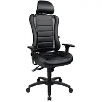 Topstar Head Point RS Ergonomische stoel Synchroonmechanisme Kunstleer In hoogte verstelbare armleuning In hoogte verstelbare zitting Zwart 110 kg