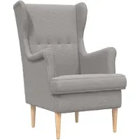 vidaXL Fauteuil Lichtgrijs Bouclé