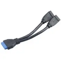 Akasa AK-CBUB09-15BK USB-kabel USB 3.2 Gen1 Shrouded header 19-polig, USB-A bus 0.15 m Zwart Vergulde steekcontacten, UL gecertificeerd