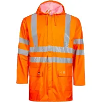 Lyngsøe Rainwear Hi-vis Rain Jacket In Pu Quality Lr55 | Maat: M