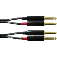 Cordial CFU 6 PP Audio Adapterkabel [2x Jackplug male 6,3 mm - 2x Jackplug male 6,3 mm] 6.00 m Zwart