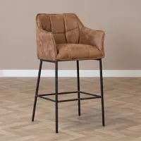 Livin24 Industriële barstoel Aaron cognac 82 cm