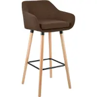 CLP Barkruk Grant - bekleding: stof, poten: hout, naturel - Bruin