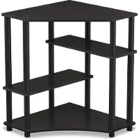 Markenlos Famanu bureau met planken - Ruimtebesparend - Espresso/Zwart