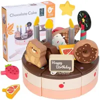 Classic World houten speelgoed chocolade taart verjaardag.