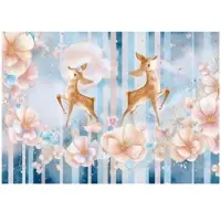 WALLARENA - Fotobehang - 250x175 cm - fototapete voor meisjes met herten en bloemen voor de kinderkamer