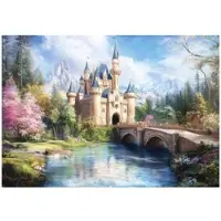 WALLARENA - Fotobehang - 350x250 cm - sprookjeskasteel fotobehang voor een meisjeskamer