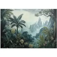 WALLARENA - Fotobehang - 200x140 cm - Jungle landschap met bergen voor slaapkamer en salon, vliesbehang