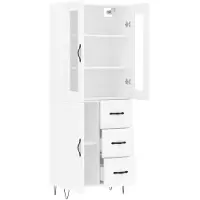 vidaXL Hoge kast 69,5x34x180 cm bewerkt hout wit