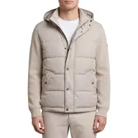 Bugatti outdoorvest beige gewatteerd met capuchon