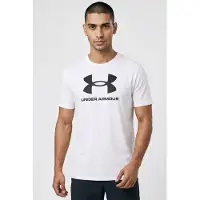 Under Armour UA SPORTSTYLE LOGO UPDATE SS-WHT Heren Sportshirt - Wit - Zwart