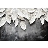 WALLARENA - Fotobehang - 200x140 cm - 3D bladeren abstract voor slaapkamer in woonkamer, vliesbehang