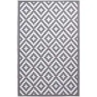 Homescapes Buitenkleed Vloerkleed – 180x270cm – Buitentapijt – Grijs Tuinkleed – Tuintapijt – Omkeerbaar – Waterdicht & UV–bestendig – Gerecycled polypropyleen – "Zoe"