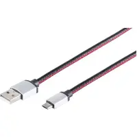 S-Conn USB-Ladekabel A Stecker auf USB Micro B schwarz 2m