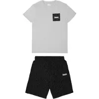 Lonsdale Joggingpak 'Buston' grijs gemêleerd / zwart