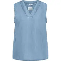 Cecil Dames Blousetop in denimlook met V-hals - Blauw - S