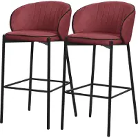 ML-Design Barkruk set van 2 rood 50x101x54 cm met rugleuning en voetensteun tot 120 kg